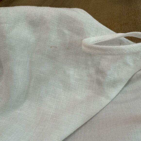 Reformation Linen Midi Dress Open Back Puff Sleeve White Size 12 - Picture 16 of 16